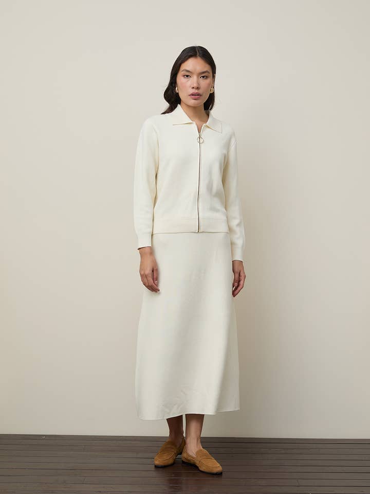 Cárdigan con cremallera de mezcla de algodón orgánico para venta al por mayor de Serianno