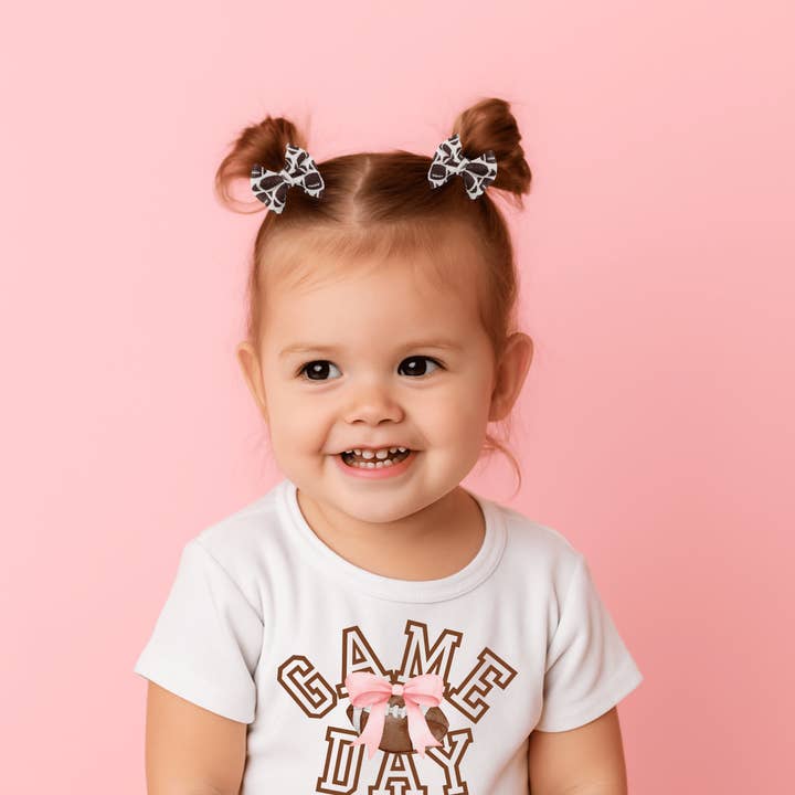 Football Bow Set Clip in Hairbow Baby & Toddler Handmade for wholesale by Sunny Littles