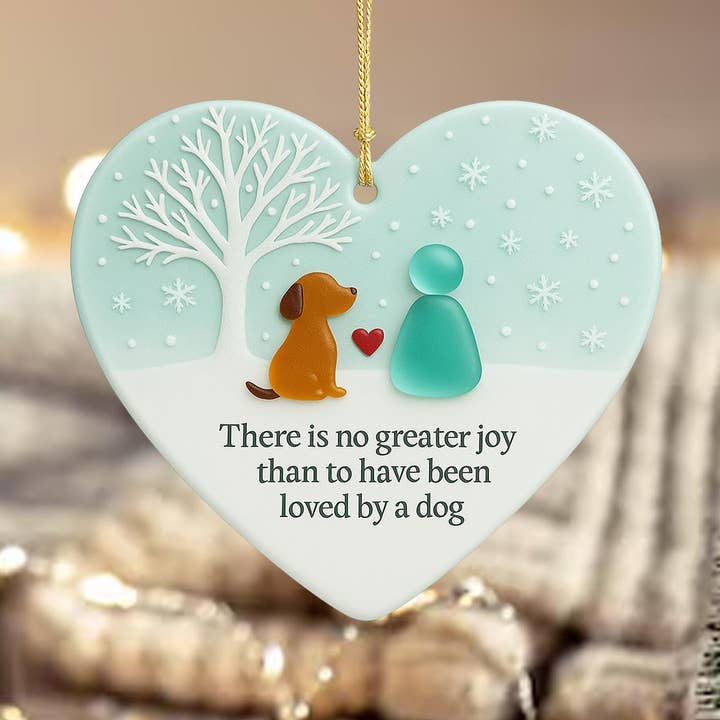 Ceramic Dog Lover Flat Sea Faux Glass Ornament for wholesale by Embrova