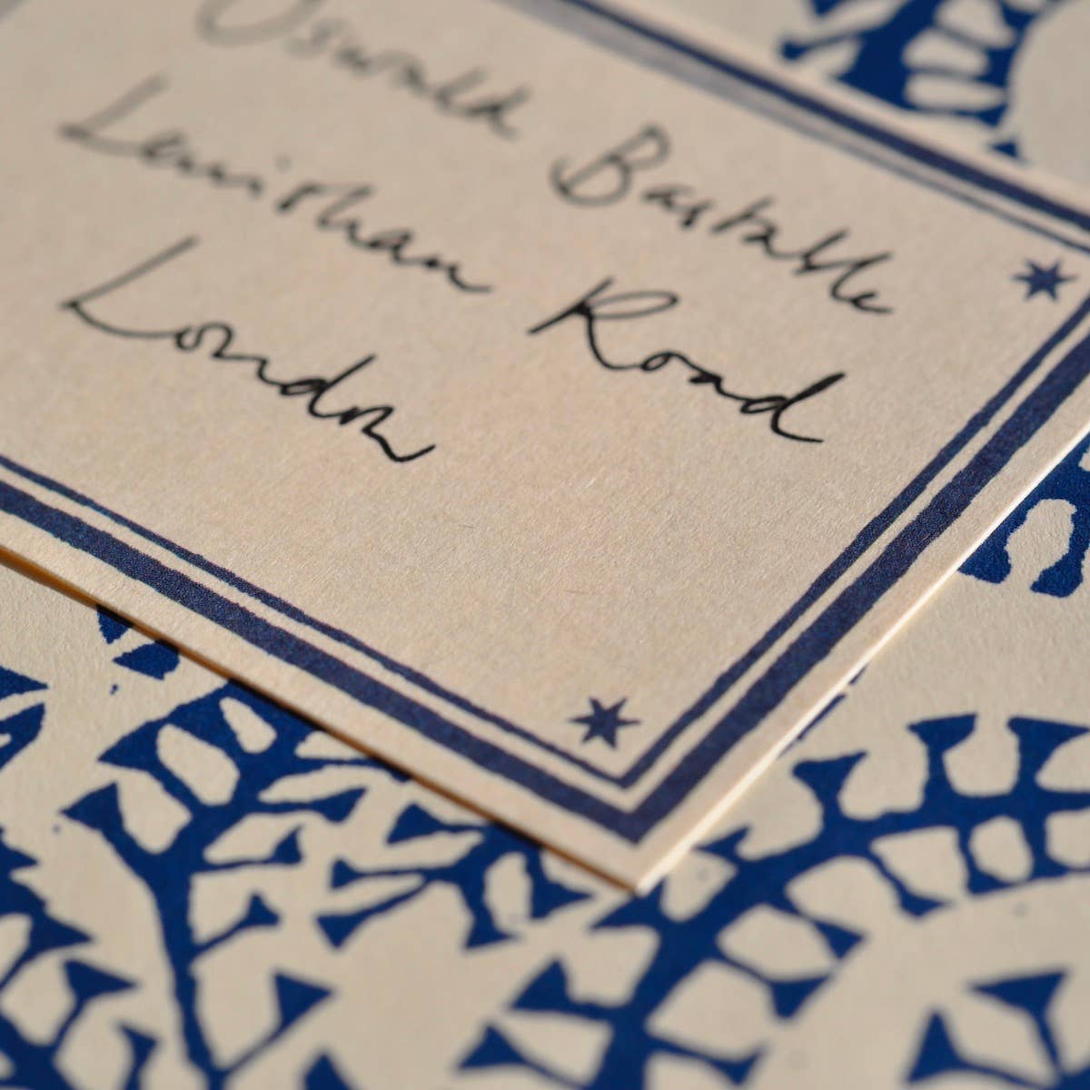 Cambridge Imprint - Wholesale Envelopes - Packet of Ten Patterned Envelopes Seaweed Paisley Prussian Blue3
