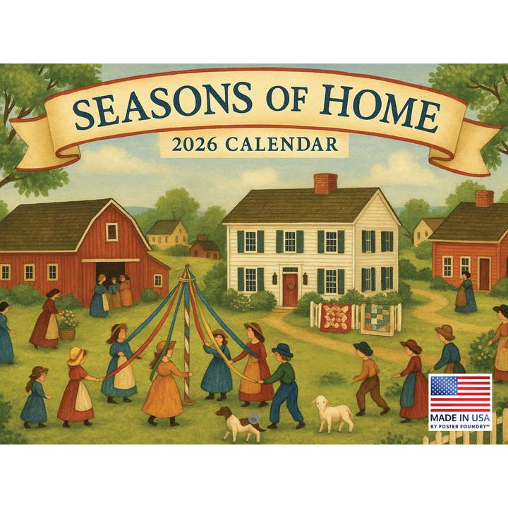 Calendrier mural mensuel 2026 Seasons Of Home Folk Art 12 mois pour la vente par 2026 Calendars