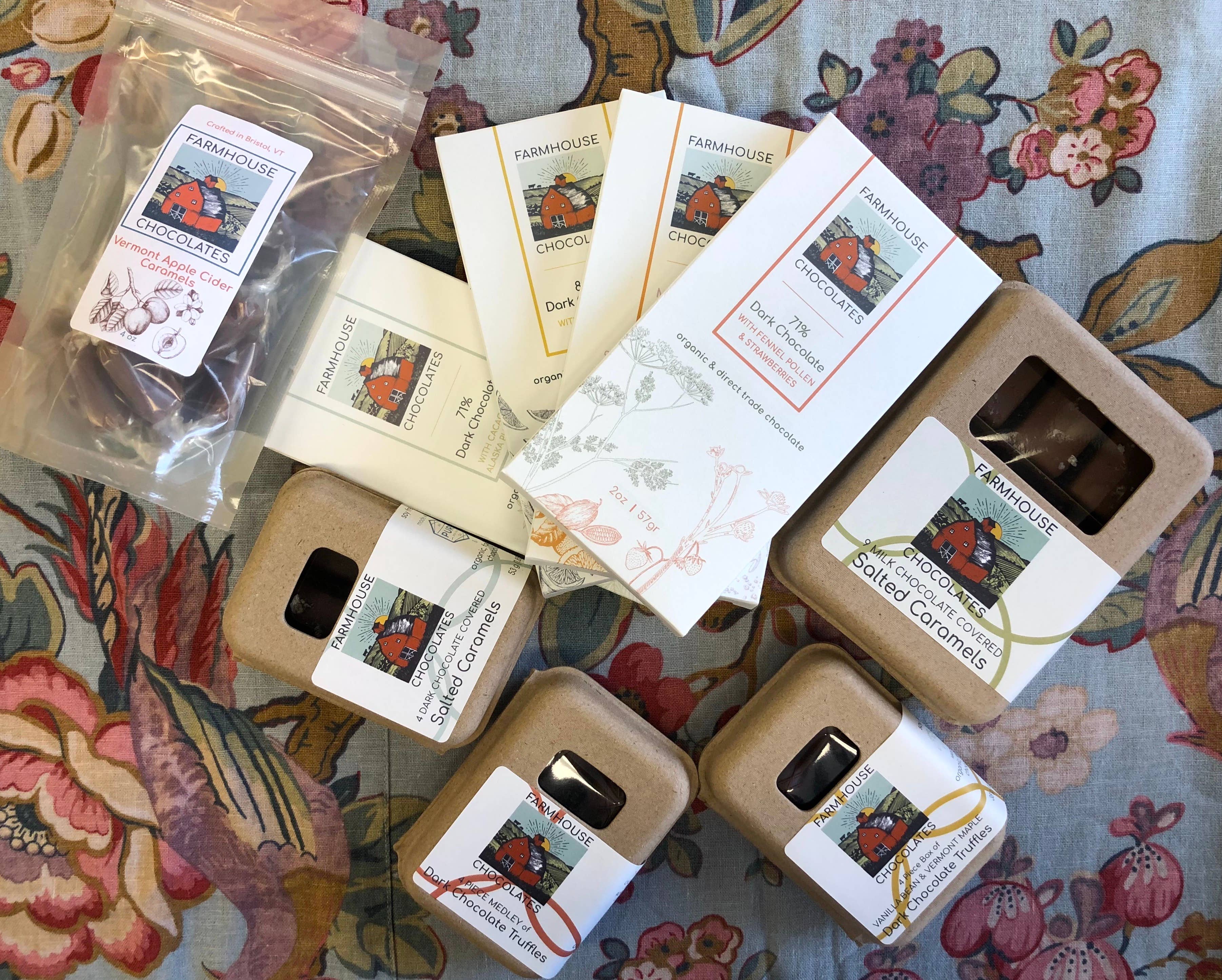 Farmhouse Chocolates - Wholesale Chocolate Covered Sweets - 9 Piece Box Milk Chocolate Covered Salted Caramels8