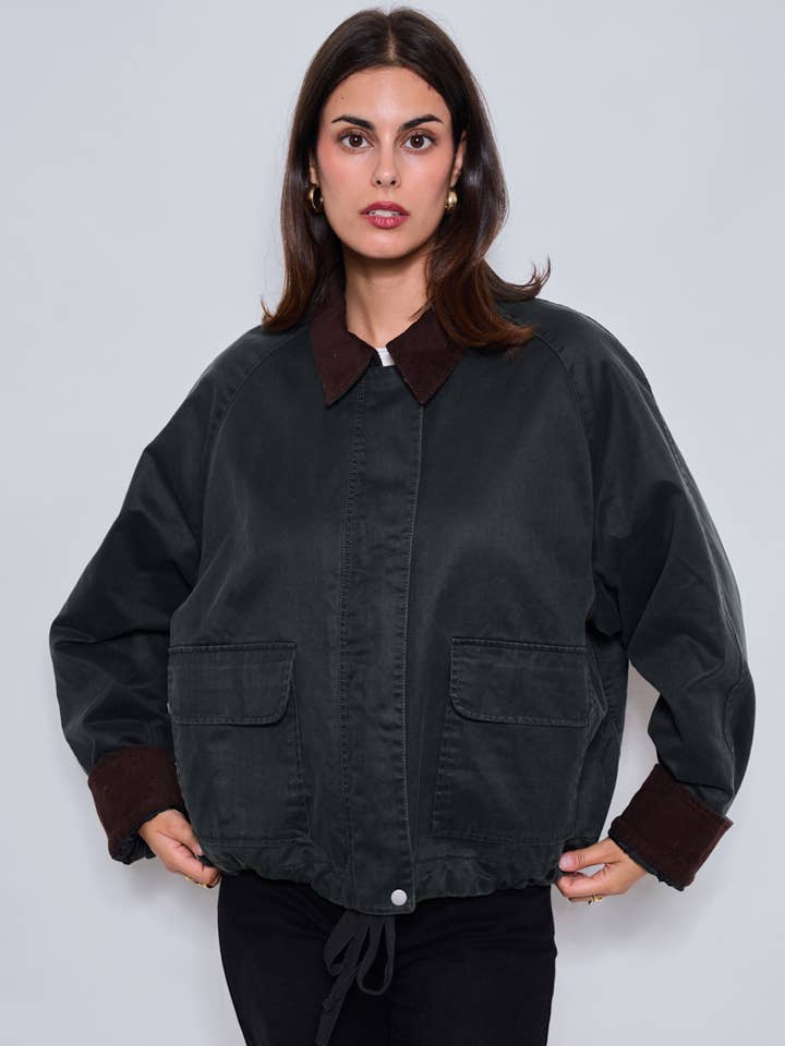 KY CREATION PARIS - Wholesale Coat - Women's - Field jacket with corduroy collar