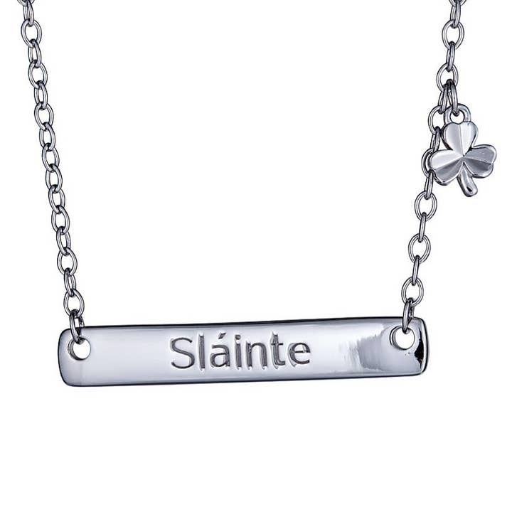 Sláinte Bar Necklace for wholesale by The Irish Jewelry Company
