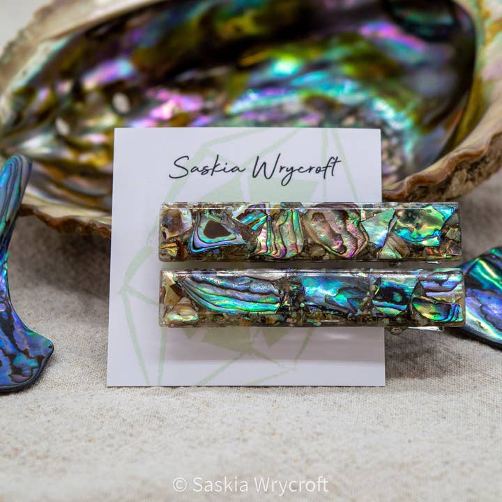 Abalone Shell Harz Haarspange Set für den Großhandel von Saskia Wrycroft
