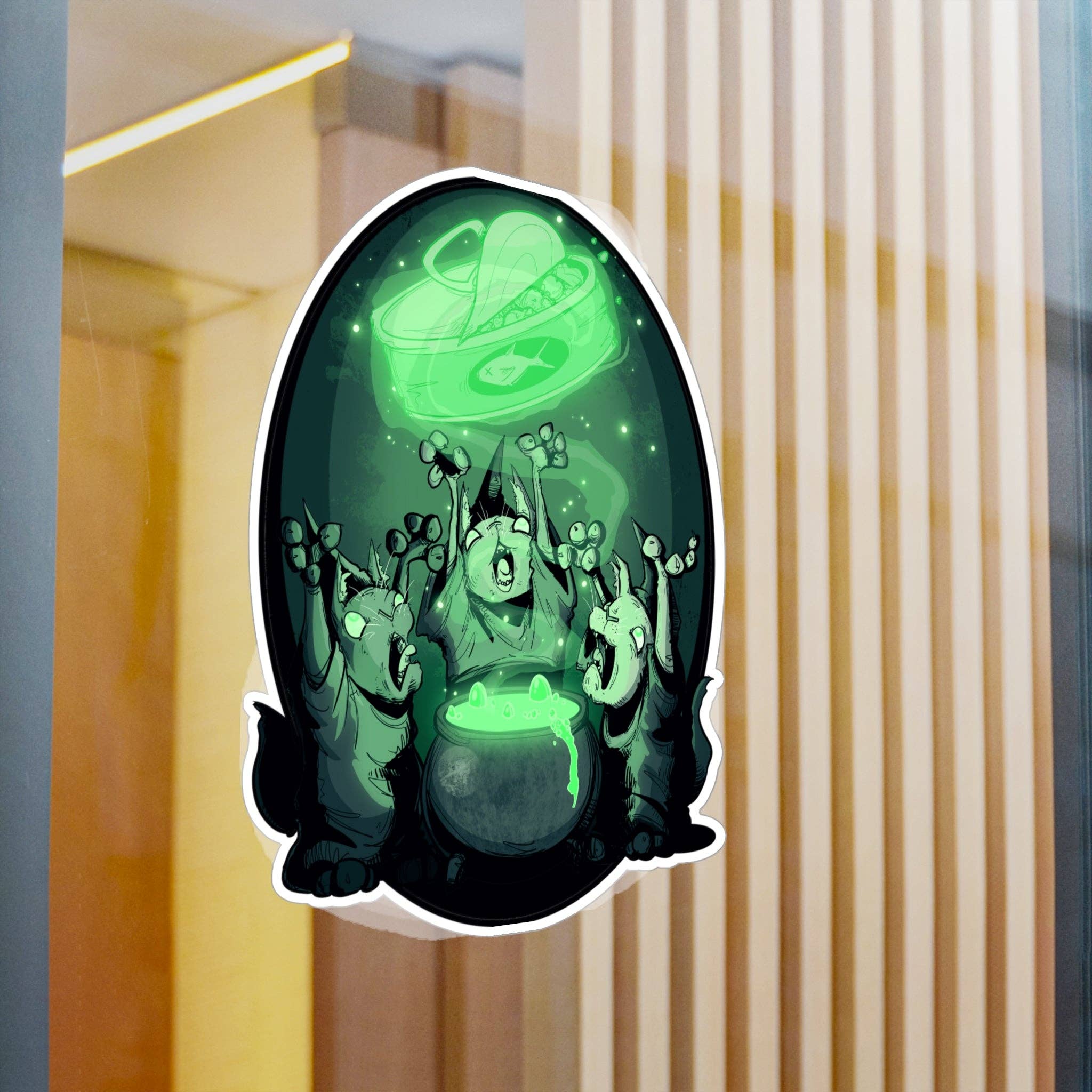 LVB Art - Vente Autocollant - Autocollant en vinyle découpé à la forme Cat Coven5