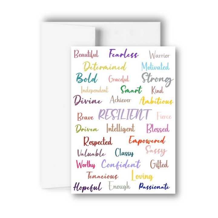 Bekräftelseord Uppmuntrande gratulationskort för wholesale av Brandi Creations Design Studio