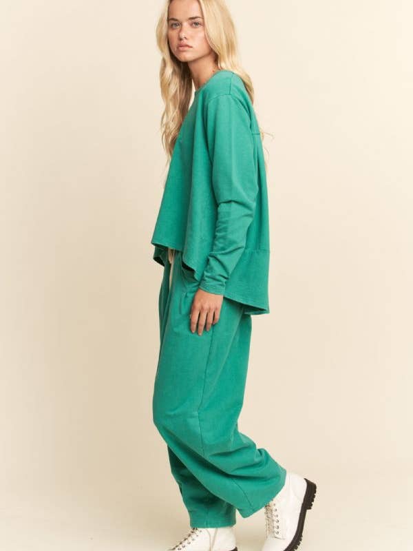 Davi & Dani - Wholesale Top & Pant Set (NOT Loungewear) - Women's - GARMENT WASHED LONG SLEEVE TOP AND PANTS SET18