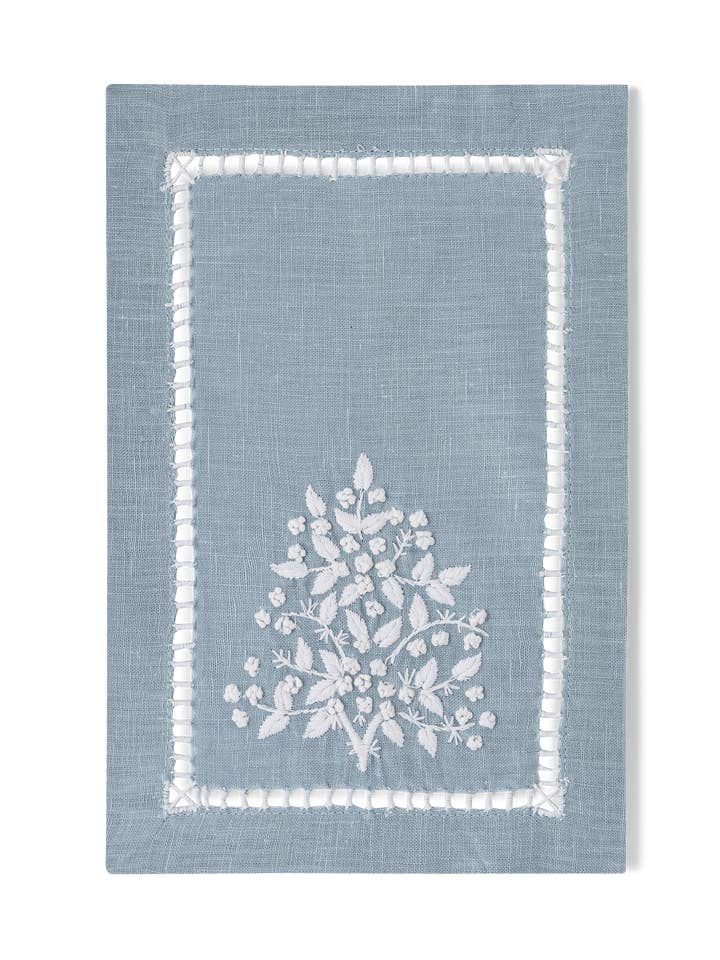 Jardin Linen Oblong Cocktail Napkin for wholesale by Henry Handwork