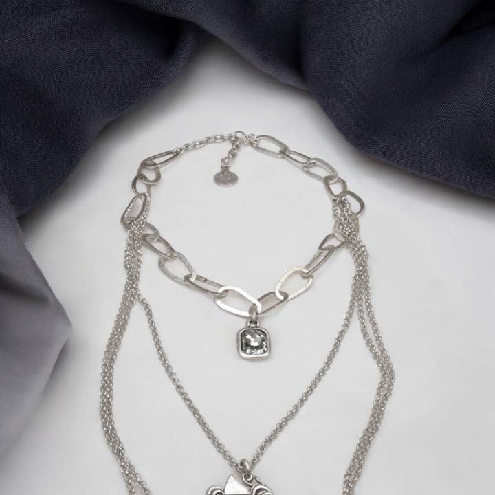 The Ancient Bazaar Jewelry & Accessories - Wholesale Bib Necklace - Item # 1611-12 - Pewter Necklace 2