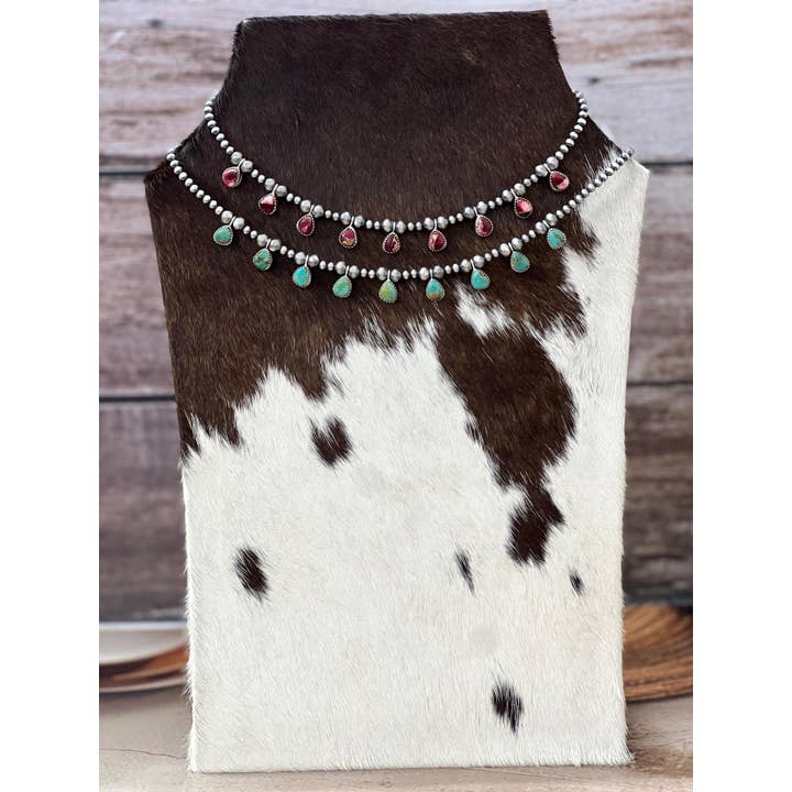Nizhonitradersllc - Wholesale Beaded/Pearl Necklace - Handmade Sterling Silver Multi Stone Beaded Necklace with Signed Nizhoni4