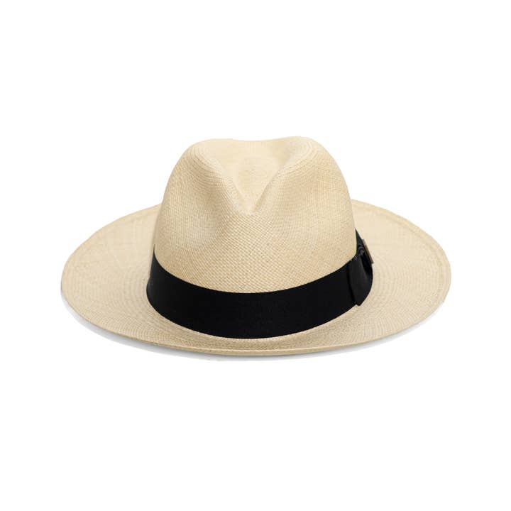 LATITUDE ZERO GOODS - Wholesale Straw hat – Unisex - Natural Tone Genuine Panama Hat with Bow | Classic Fedora1