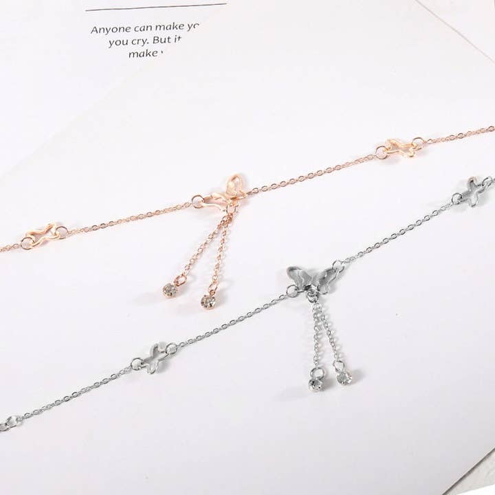 Perimade & Co. LLC - Wholesale Anklet - Dainty Cute Butterfly Ankle Bracelet Anklet in Solid Copper6