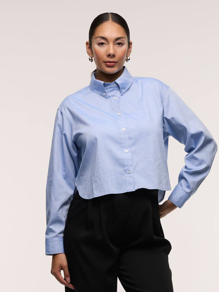 Loren Cropped Maternity Shirt for wholesale by Soon Maternity