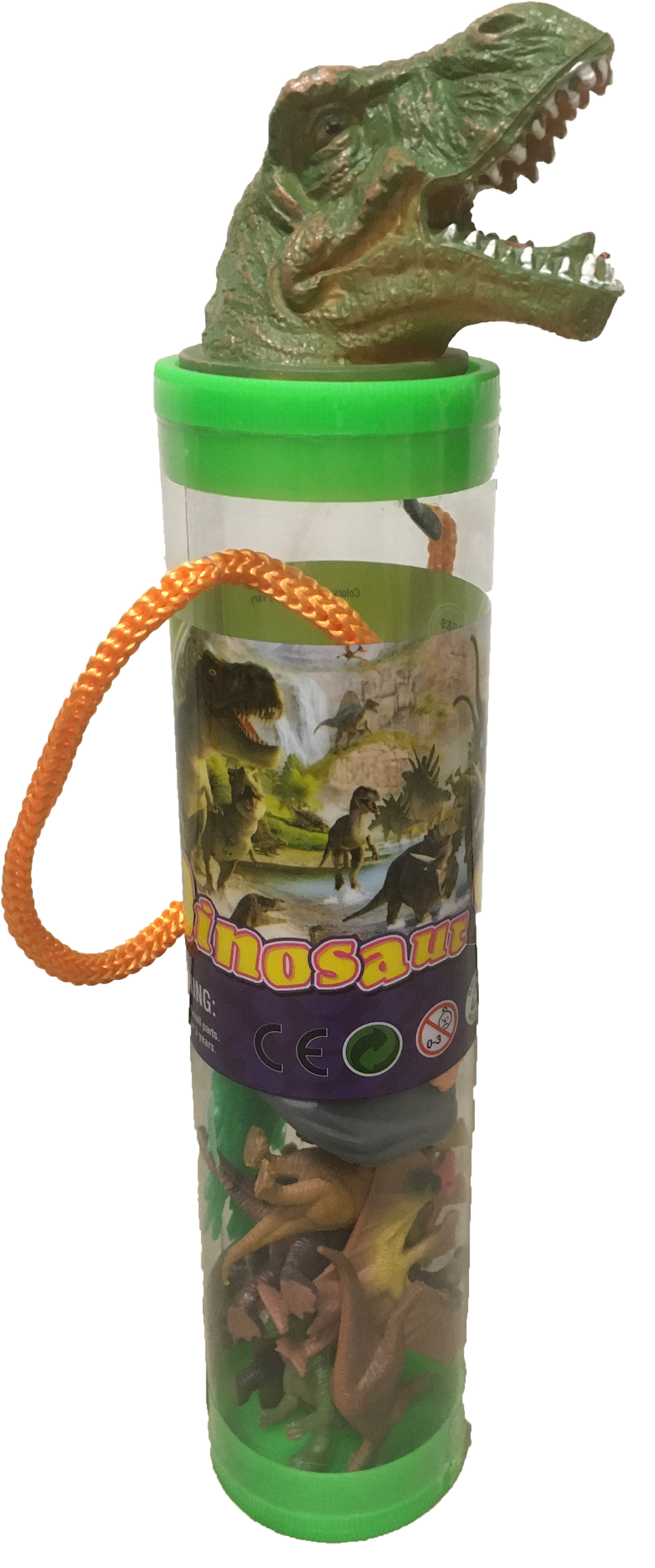 Texas Toy Distribution - Wholesale Figurine Toy - Kids - Dinosaur Figurines in Clear Tube with T-Rex Head Topper3