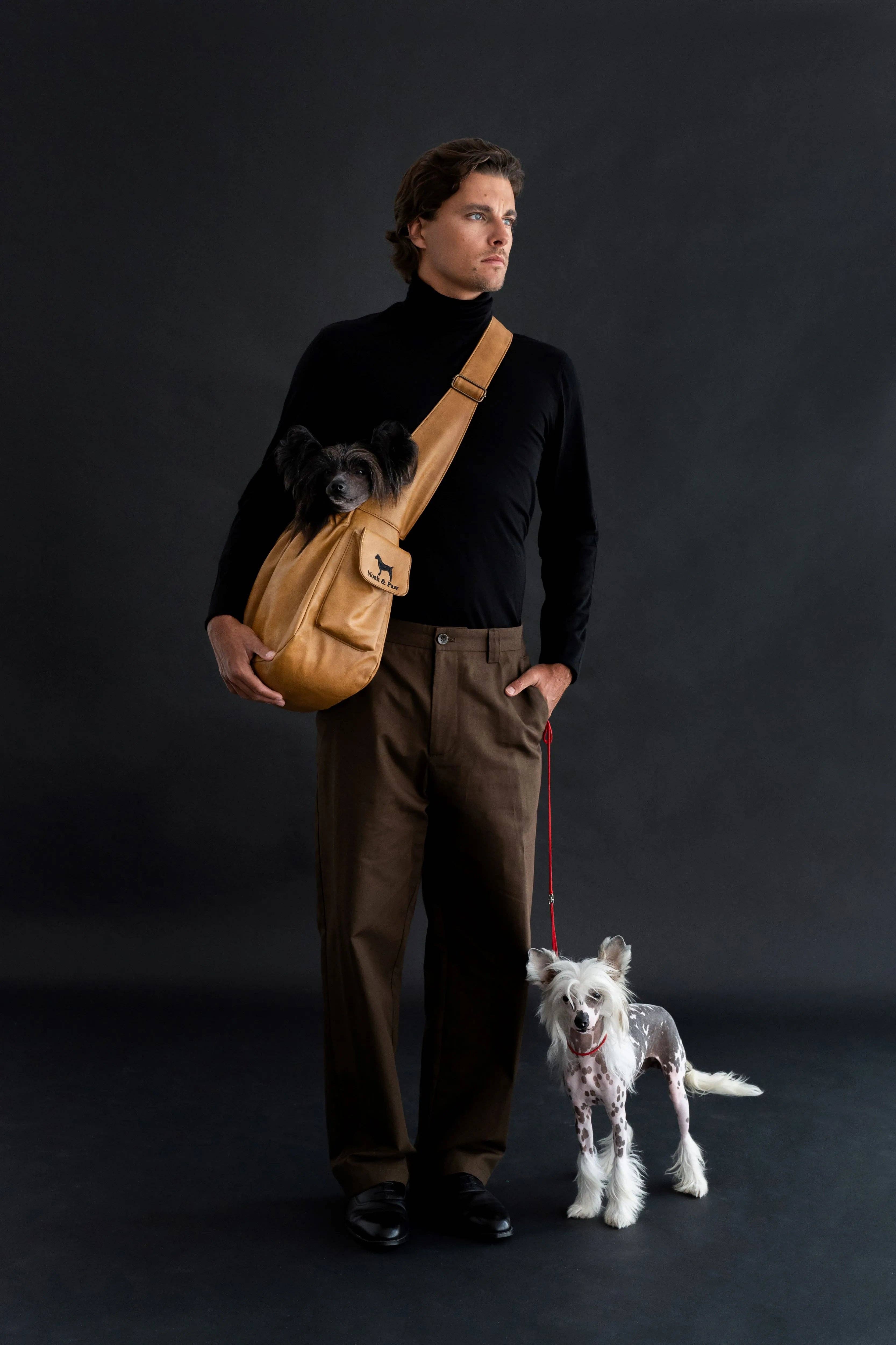 NOAH AND PAW LLC - Wholesale Pet Carrier - Cat/Dog - Vegan Leather Pet sling Carrier, Ruffle Style13