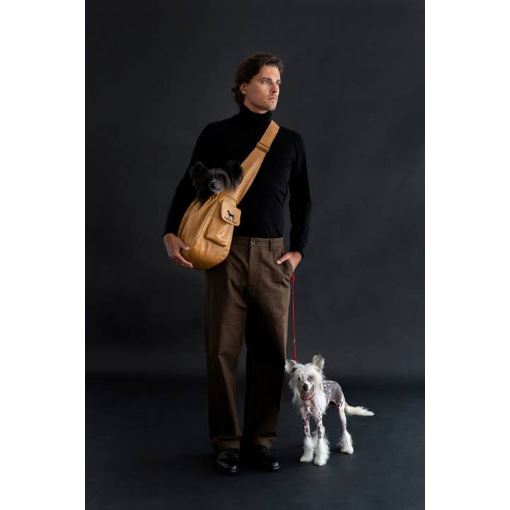 NOAH AND PAW LLC - Wholesale Pet Carrier - Cat/Dog - Vegan Leather Pet sling Carrier, Ruffle Style13