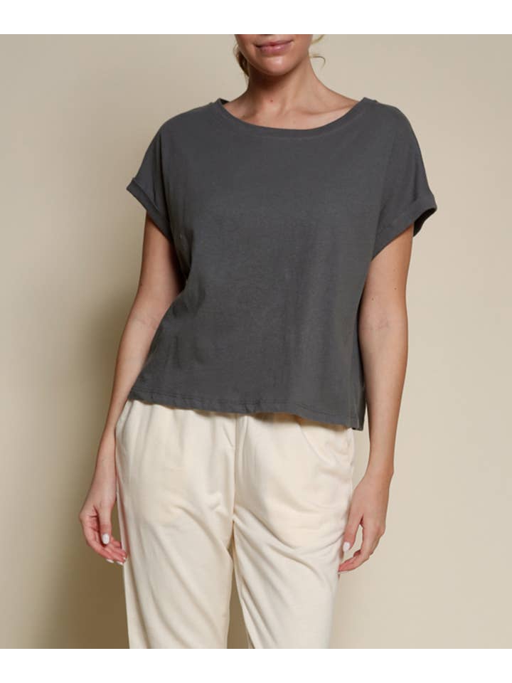 Fabina – wholesale T-shirt – women's – RECYCLE COTTON PLAIN CROP