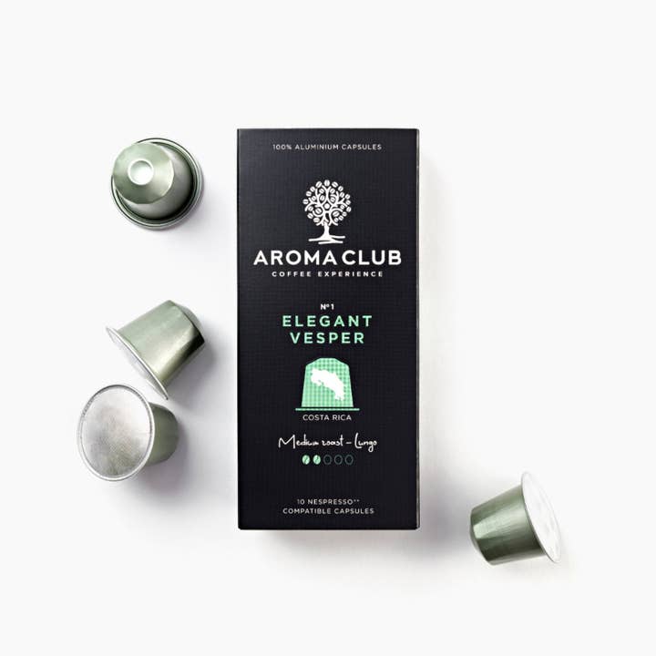 Aroma Club - Coffee Experience - Venta al por mayor Café instantáneo/expreso - Café Aroma Club - Cápsulas Nespresso - N°1 Vesper elegante