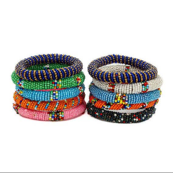 Gitzell FairTrade - Wholesale Beaded Bracelet - Maasai Beaded Bracelet Stack, Set of 124