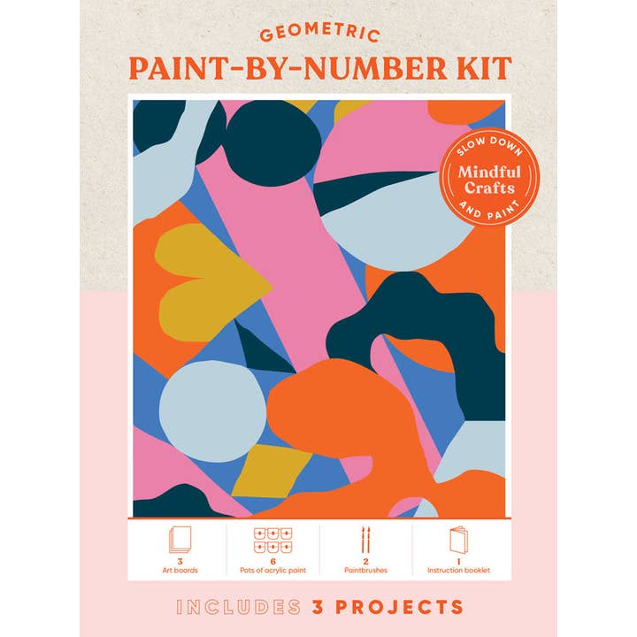 Chronicle Books - Wholesale Paint Set - Mindful Crafts: Geometric Paint-by-Number Kit