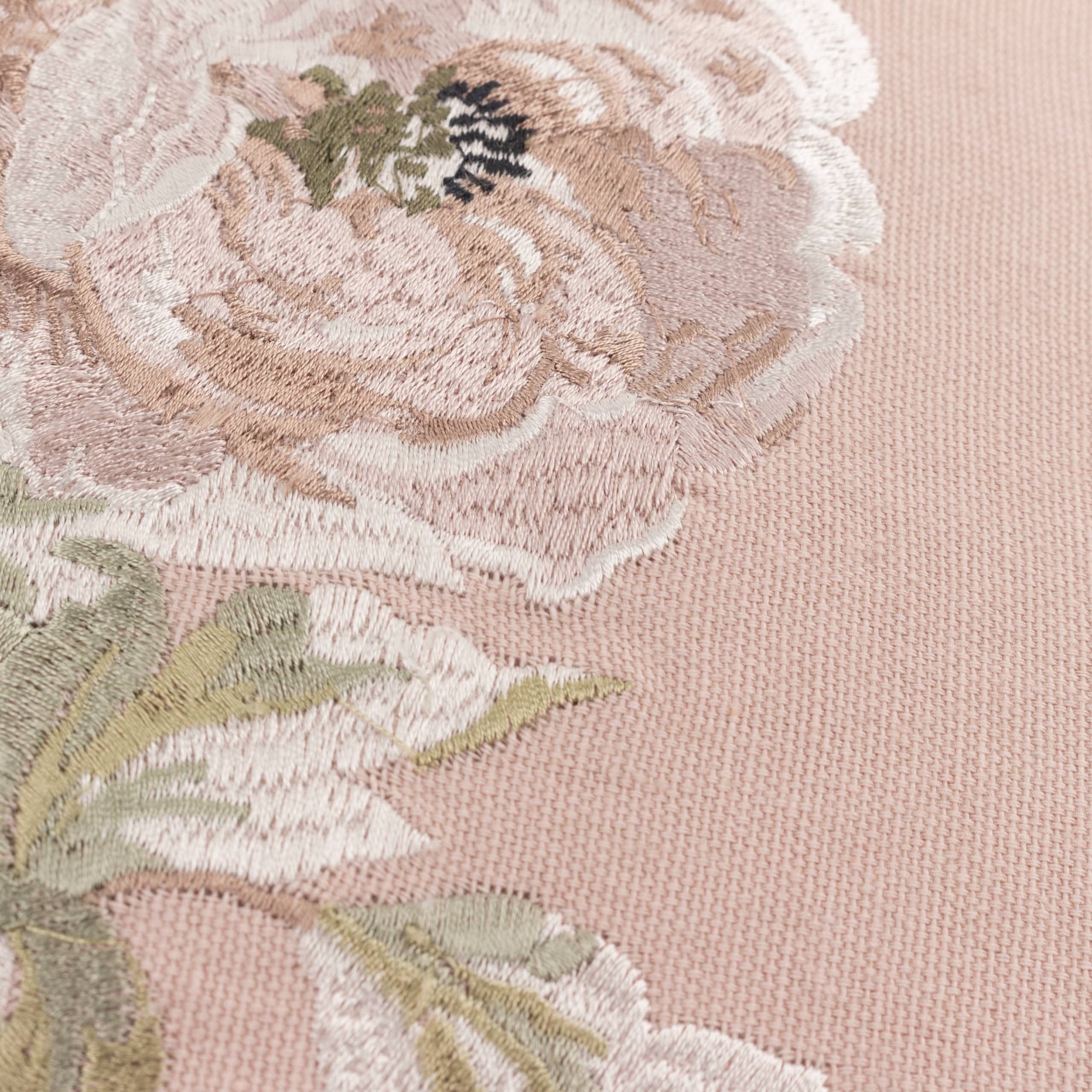 Adele Floral Embroidered Cushion Rose for wholesale on Faire5