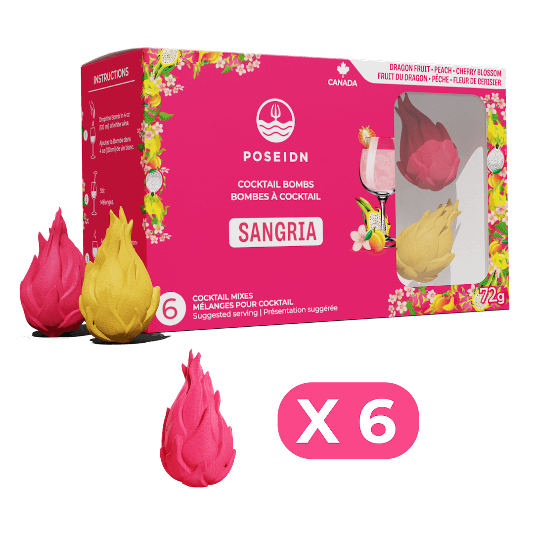 Poseidn - Drink Bombs - Wholesale Cocktail Mix/Syrup - Dragon fruit, Peach & Cherry blossom1