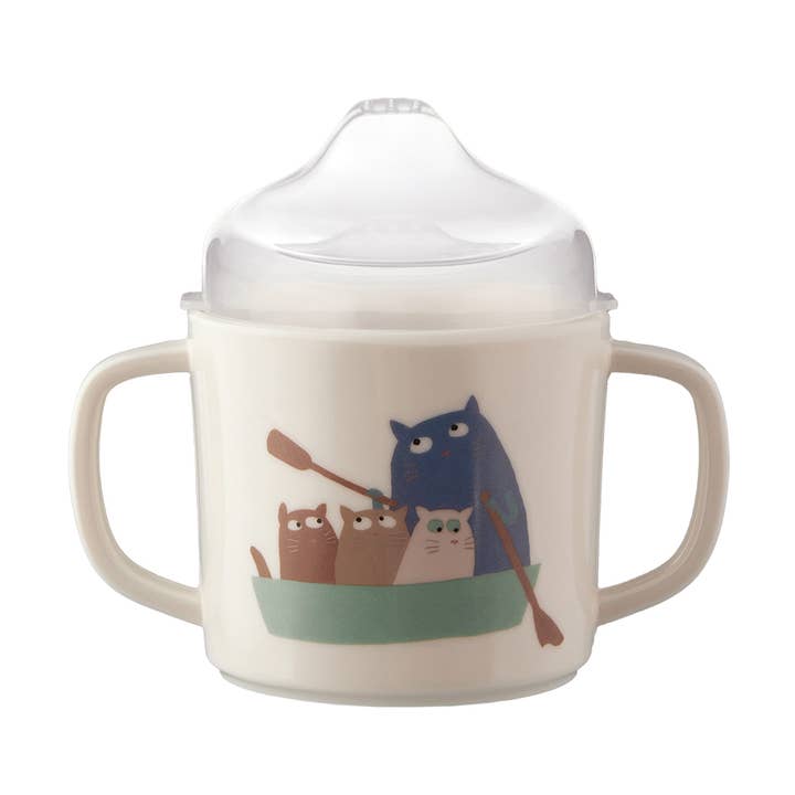 AK904R Learning cup with anti-slip base the Sailing Cats for wholesale by Petit Jour Paris
