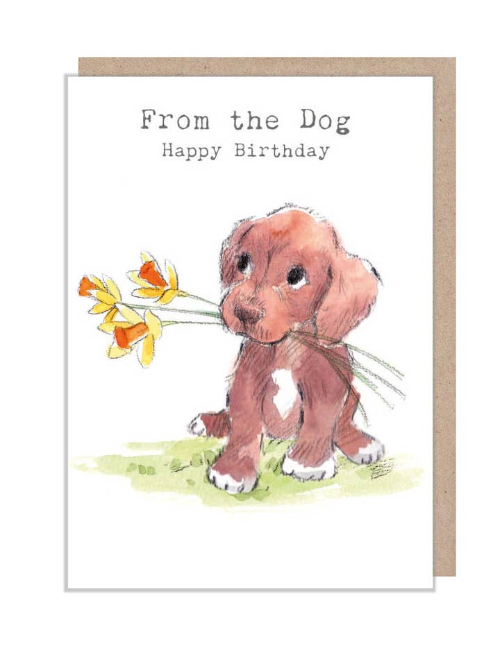 From the Dog Birthday Card - Brown Puppy - ABE094 for wholesale by Paper Shed Design Ltd
