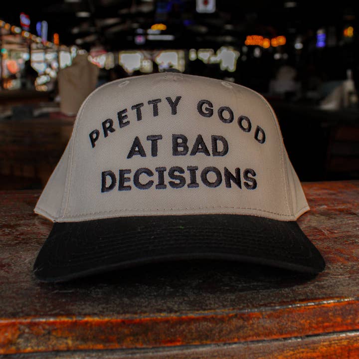 Summer Tees - Wholesale Trucker Hat - Unisex - PRETTY GOOD AT BAD DECISIONS CANVAS CAP0