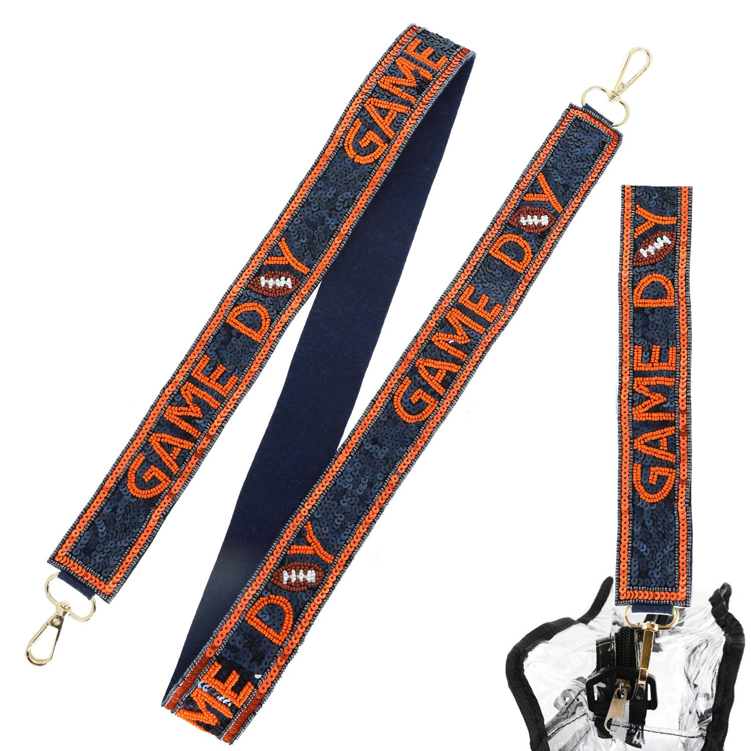 SP Sophia Collection - Wholesale Bag Strap - Women's - Game Day Seed Beaded Sequins Shoulder Bag Strap 0