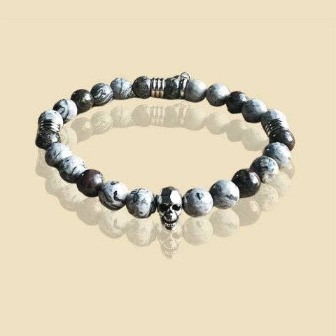 Men's bracelet Skull Elastic Marble 2223 for wholesale by LOetMA