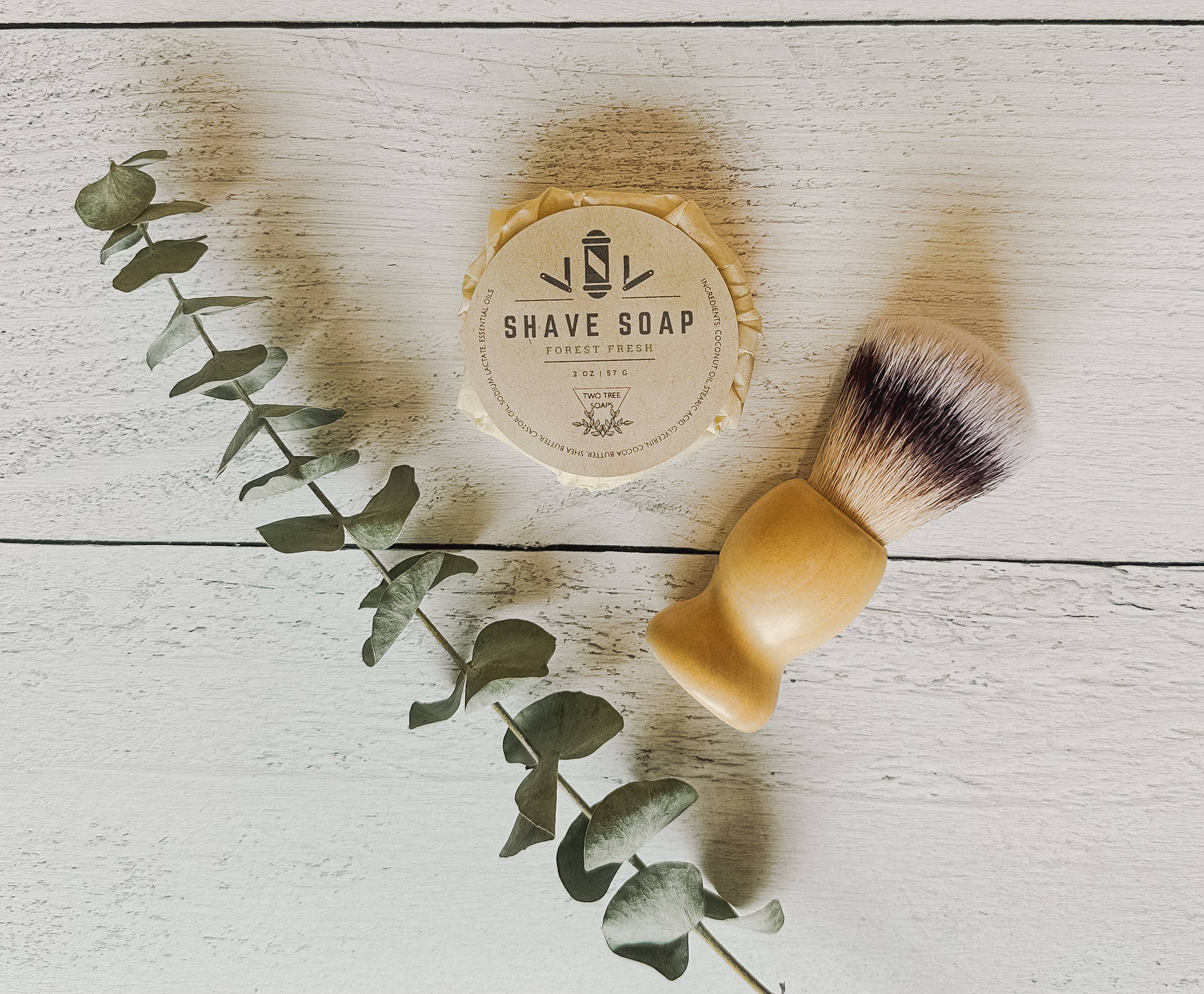 Two Tree Soaps - Wholesale Shave Soap - Men's - Handmade Shave Soap & Shave Brush Gift2