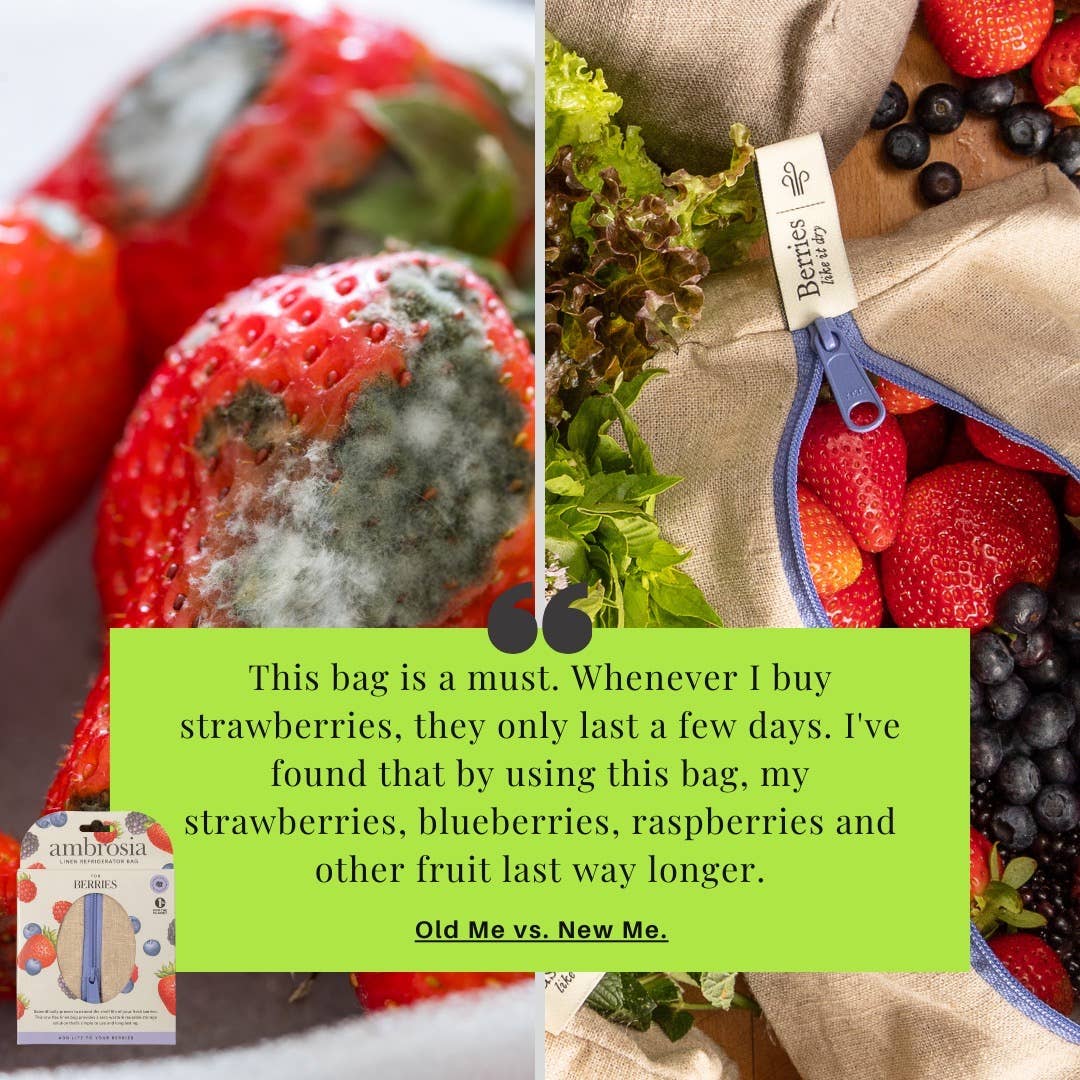 Ambrosia Bag - Wholesale Food Storage Wrap/Bag - Reusable Produce Bags Set of 4 | Fridge Storage |Best Seller10