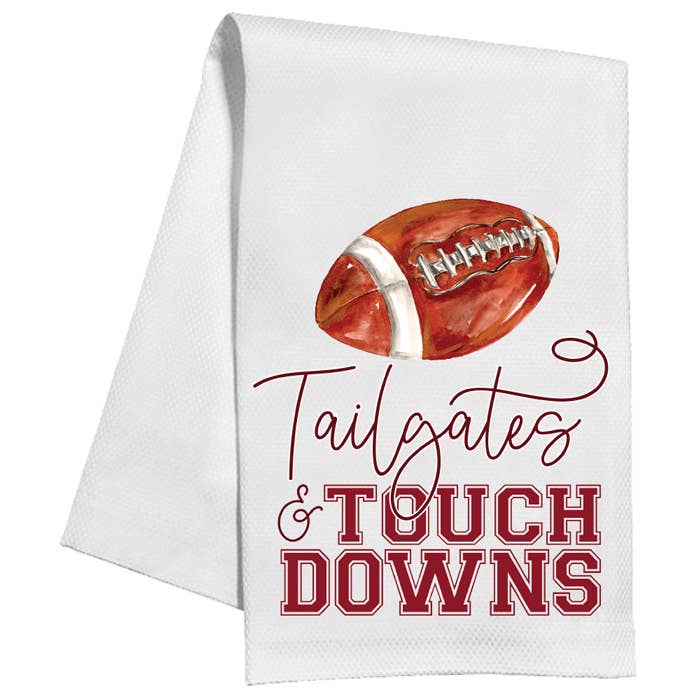 Tailgates & Touchdowns Football Maroon Kitchen Towel for wholesale by RosanneBeck Collections