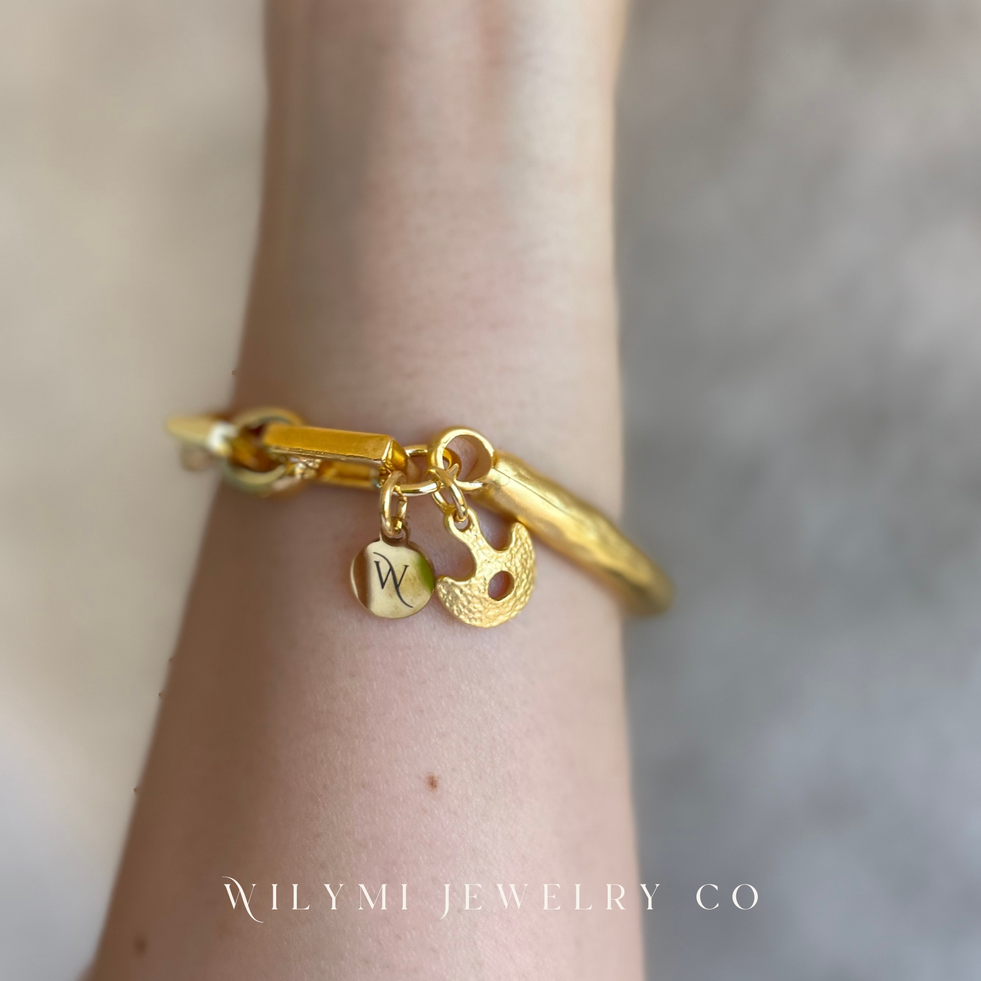 WILYMI Jewelry Co - Wholesale Link & Chain Bracelet -  HOW Gold Anchor Bracelet | 24k GF | Lobster Clasp 7