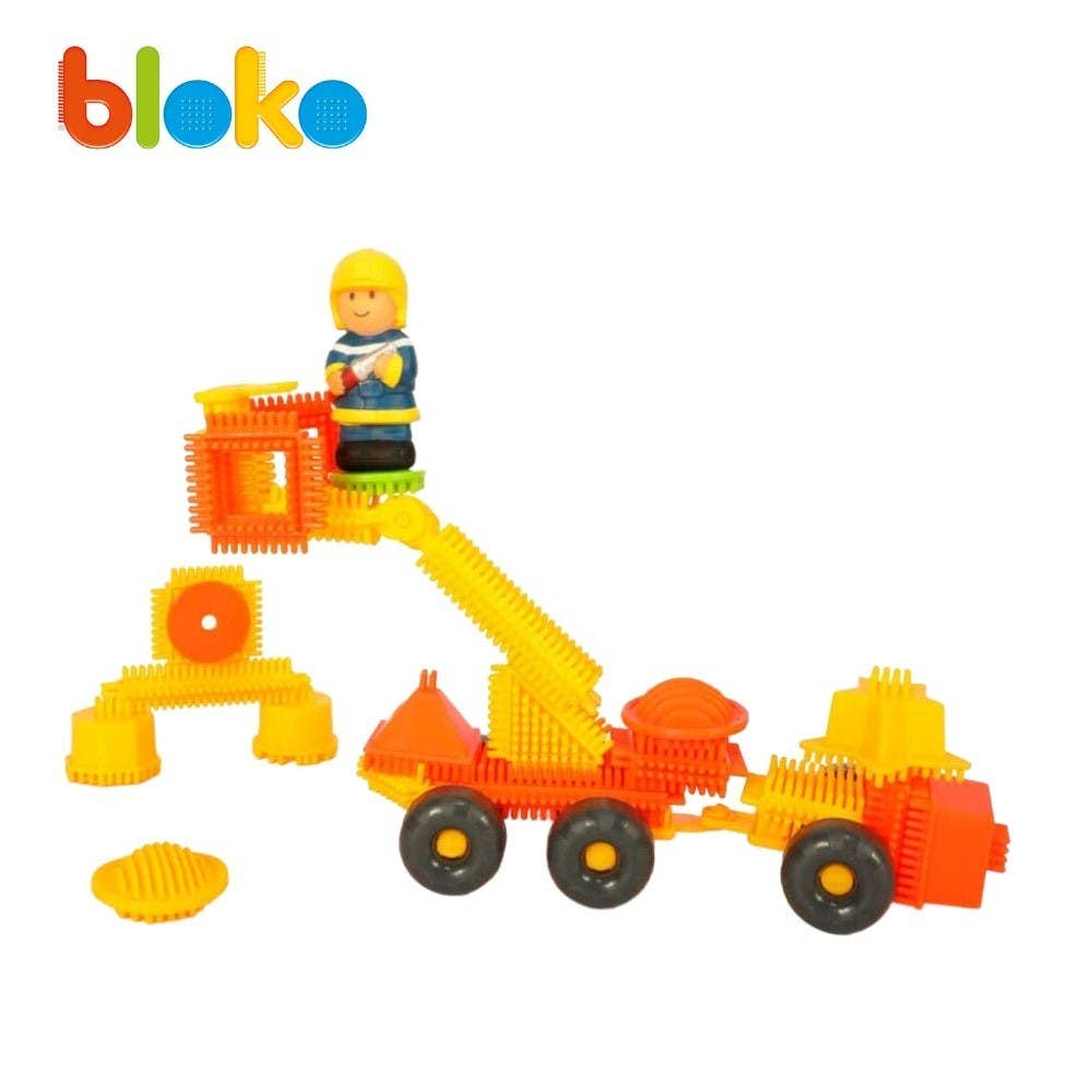 Bloko - Wholesale Toy Set - Kids - Set 100 Bloko + Fire Station + 2 Fire Brigades - BLOKO 5036352