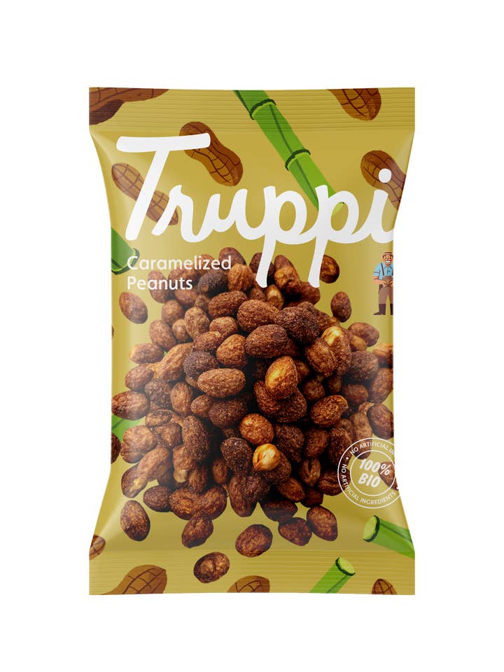 Arachides caramélisées avec canne à sucre. Tout biologique. pour la vente par Truppi