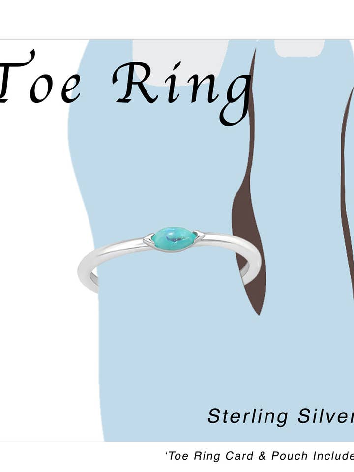 Anel de Prata Esterlina Ajustável para Dedo do Pé com Opala de Imitação - SS por atacado de Zoey Simmons