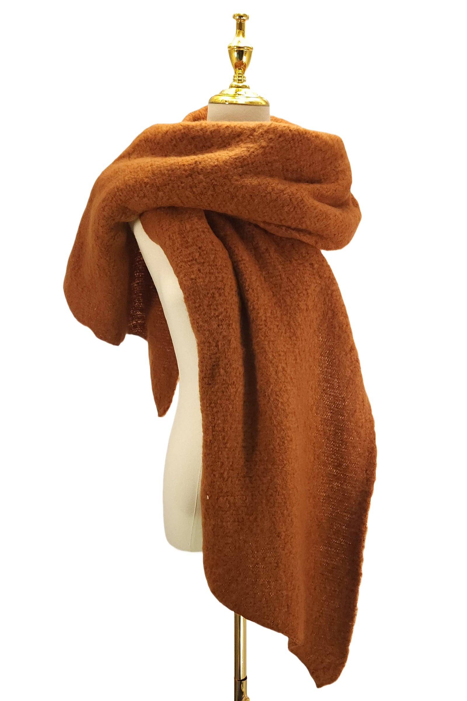 Fashion Scarf World - Wholesale Scarf - Women's - Plain Boucle Diagonal Edge Wool Scarf72