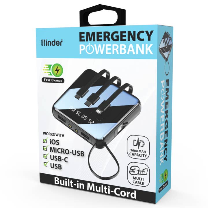 Mila Wholesale - Wholesale Portable Charger - 3,600 mAh Powerbanks with 3-in-1 Charging Cables