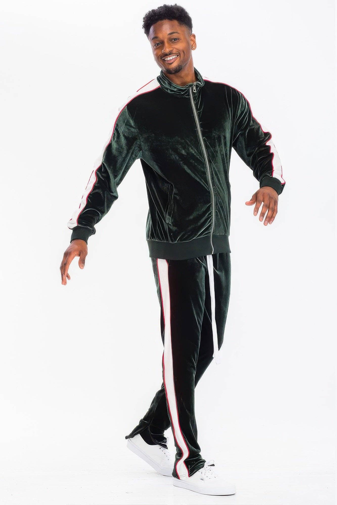 CC Wholesale Clothing – wholesale Tracksuit – Men′s – Mens Velour Track Jacket And Track Pant Set1