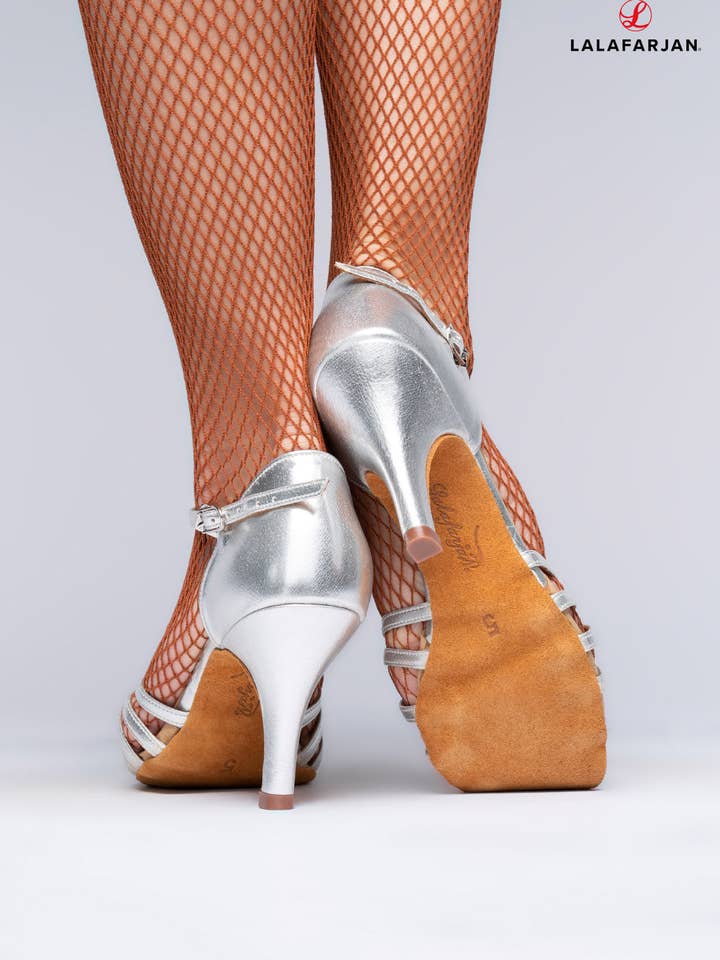 Lalafarjan & Lalafarjan GbR - Wholesale High Heels - Women's - Dance shoes - amber - silver - leather - stiletto - 8,5 cm3