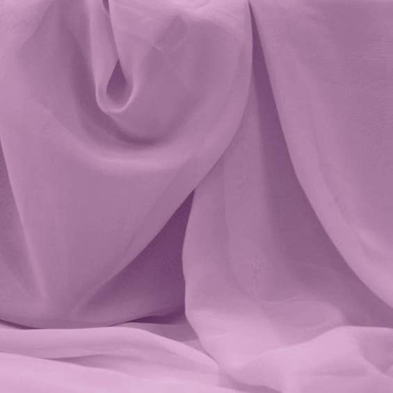 Tissu Vêtement Léger en Mousseline de Soie Lilas Doux 58/60" pour la vente par Radyan Fabrics