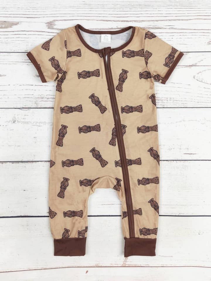 Pijama con cremallera para bebé niño con estampado de camuflaje para venta al por mayor de sassy kids palace