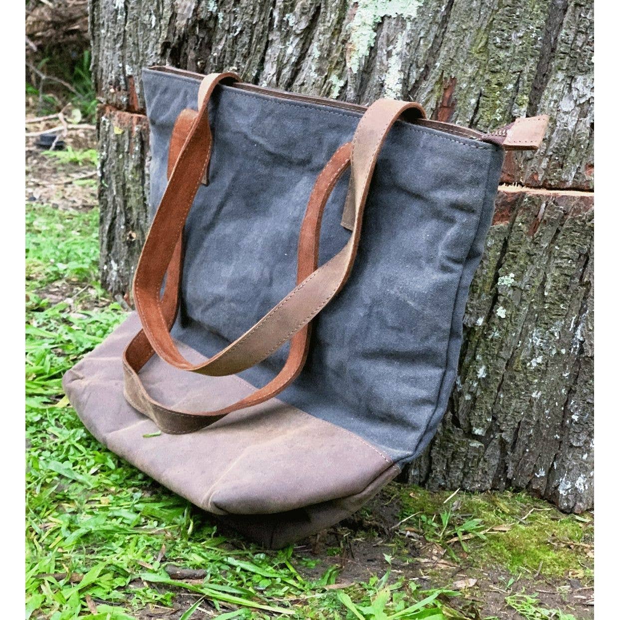 MLC – wholesale Tote bag – Women's – BLue Canvas Leather Tote Bag4