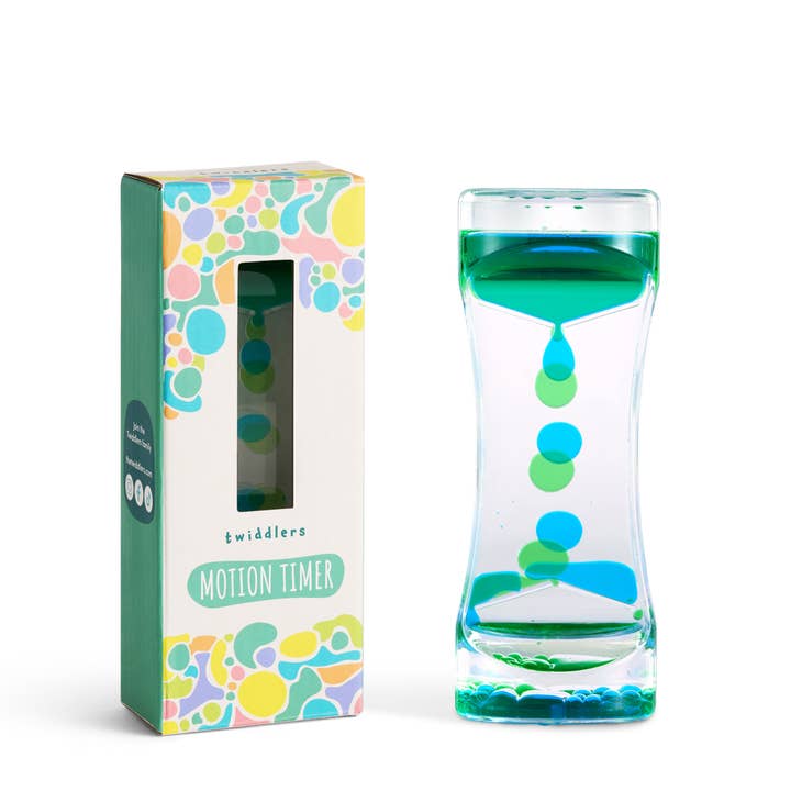 The Twiddlers - Wholesale Fidget Toy - Kids - 1 Pack Liquid Motion Timer Sensory Timer Hourglass, 14cm