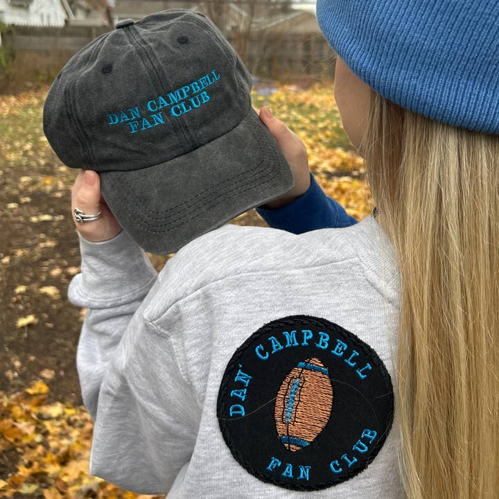 Dan Campbell Fan Club Dad Hat Baseball Cap beanies for wholesale by Cottage Lvl Chaos