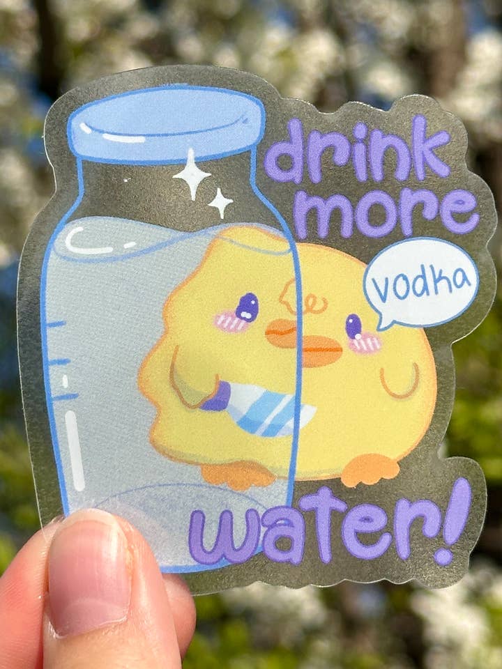 Autocollant de Bouteille d'Eau Translucide | Autocollant Amusant pour la vente par Uni & Umi