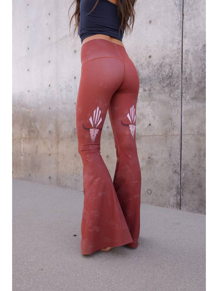Teeki Boutique + WithLove USA Made ~ Wholesale - Wholesale Pants - Women's - Buffalo Princess Rust Long Bell Bottom